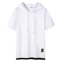 Men Black Hooded T-Shirt Pure Cotton Loose Fit