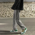 Men Smoke Gray Wide Leg Pants Spring Hong Kong Style