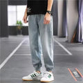 Men Drawstring Jeans Thin Leg Spring Summer