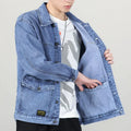 Men Denim Jacket Grey Multi-Pocket Large