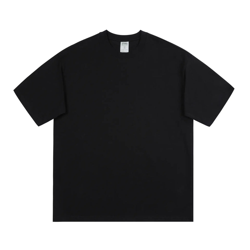 Men's Black Cotton T-Shirt Large Loose Breathable