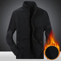 Men's Grey Fleece Warm Jacket with Collar