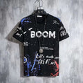 Men's Hip-hop Graffiti Print Short Sleeve Shirt