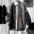 Men's Blue White Baseball Jacket with "Sense" Print