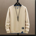 Men's Cream Sweatshirt with Long Sleeve & Neck Band