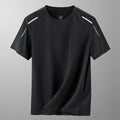 Men Ice Silk T-Shirt Navy Blue 2024