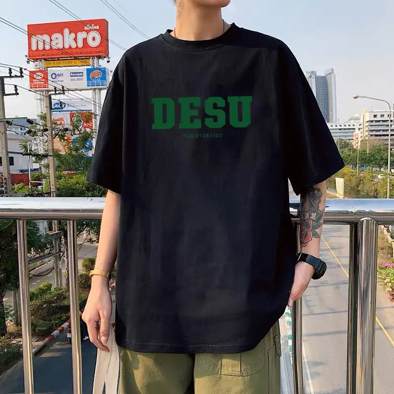 Black Ice Silk T-Shirt "IM NOT STINGER" Round Neck Short Sleeve