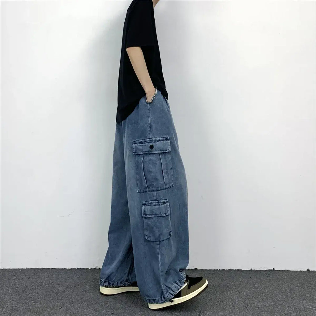 Men Women Hip Hop Loose Jeans Large Size