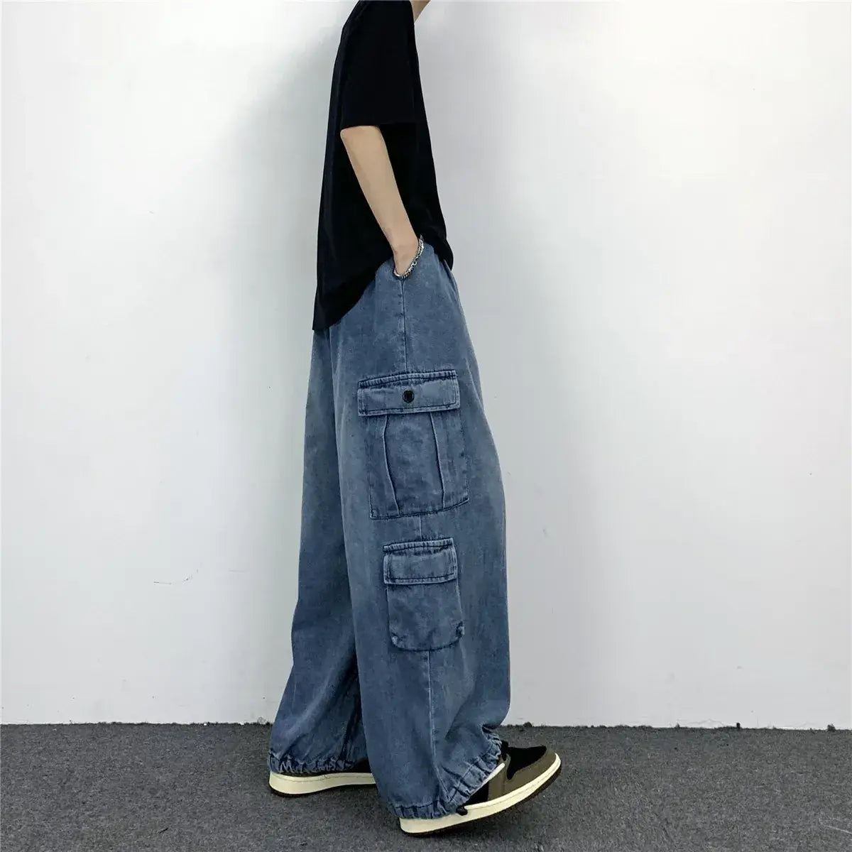 Men Women Hip Hop Loose Jeans Large Size