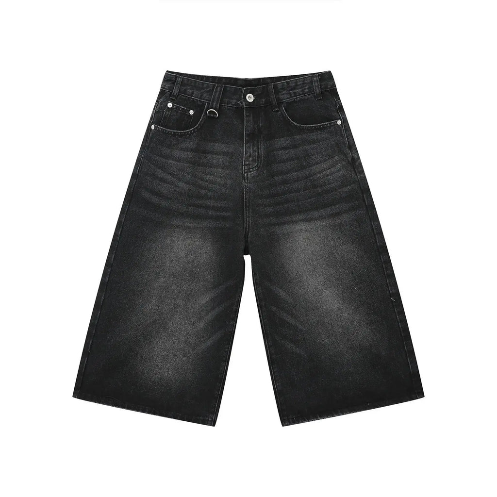 American Style Washed Denim Shorts Men