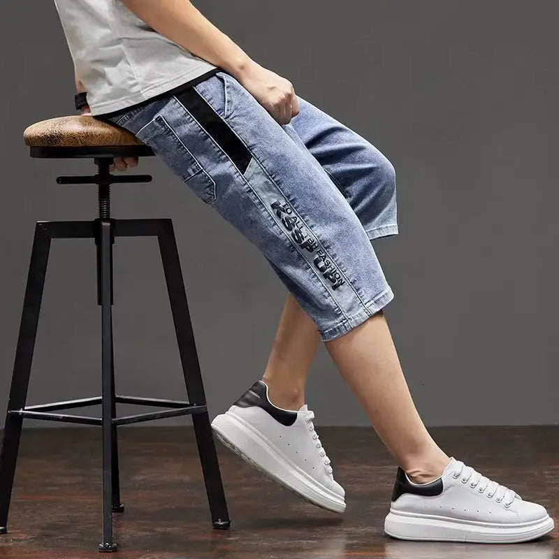 Men Denim Shorts Large Size Loose Fit Summer Wear