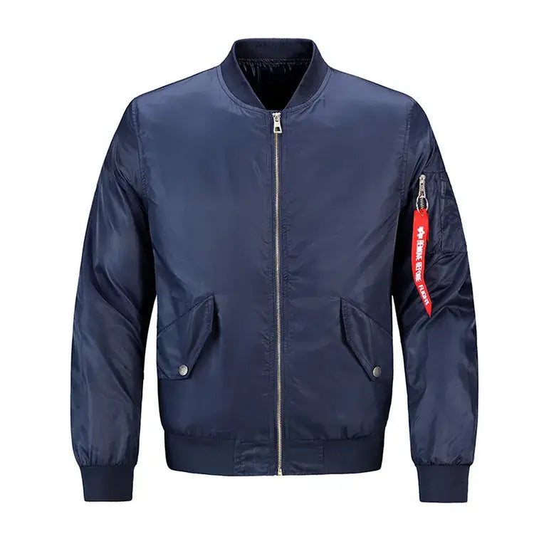 Red Bomber Jacket for Men Plus Size Windproof