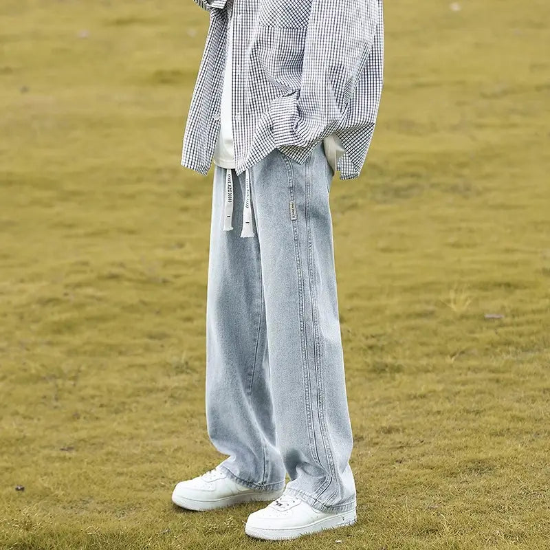 Washed Jeans Boys 2024 Summer Wide Leg Straight Leg Pants