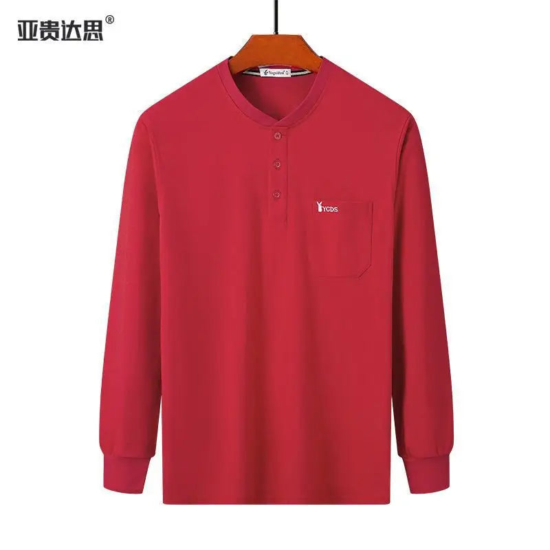 Men Green Cotton Collar T-Shirt with Pocket