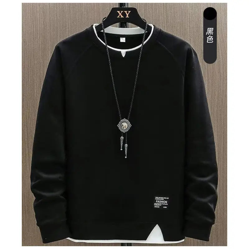 Men's Cream Sweatshirt with Long Sleeve & Neck Band