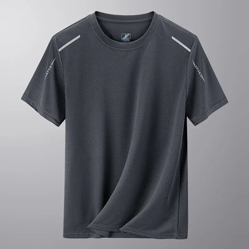 Men Ice Silk T-Shirt Navy Blue 2024