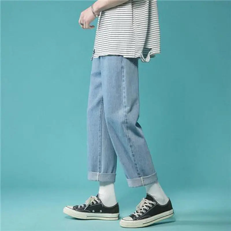Men High Waist Wide Leg Jeans 2024 Spring
