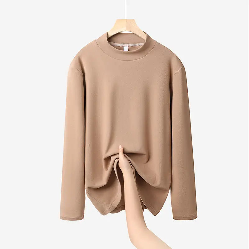 Men Velvet Long Sleeve T-Shirt Black Brown White