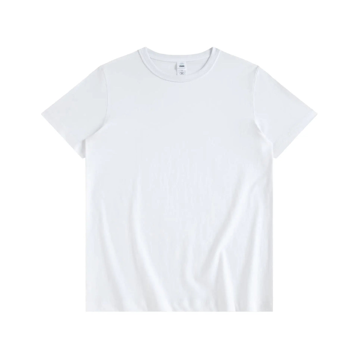 Pure Cotton Men's White Crew Neck T-Shirt 250g