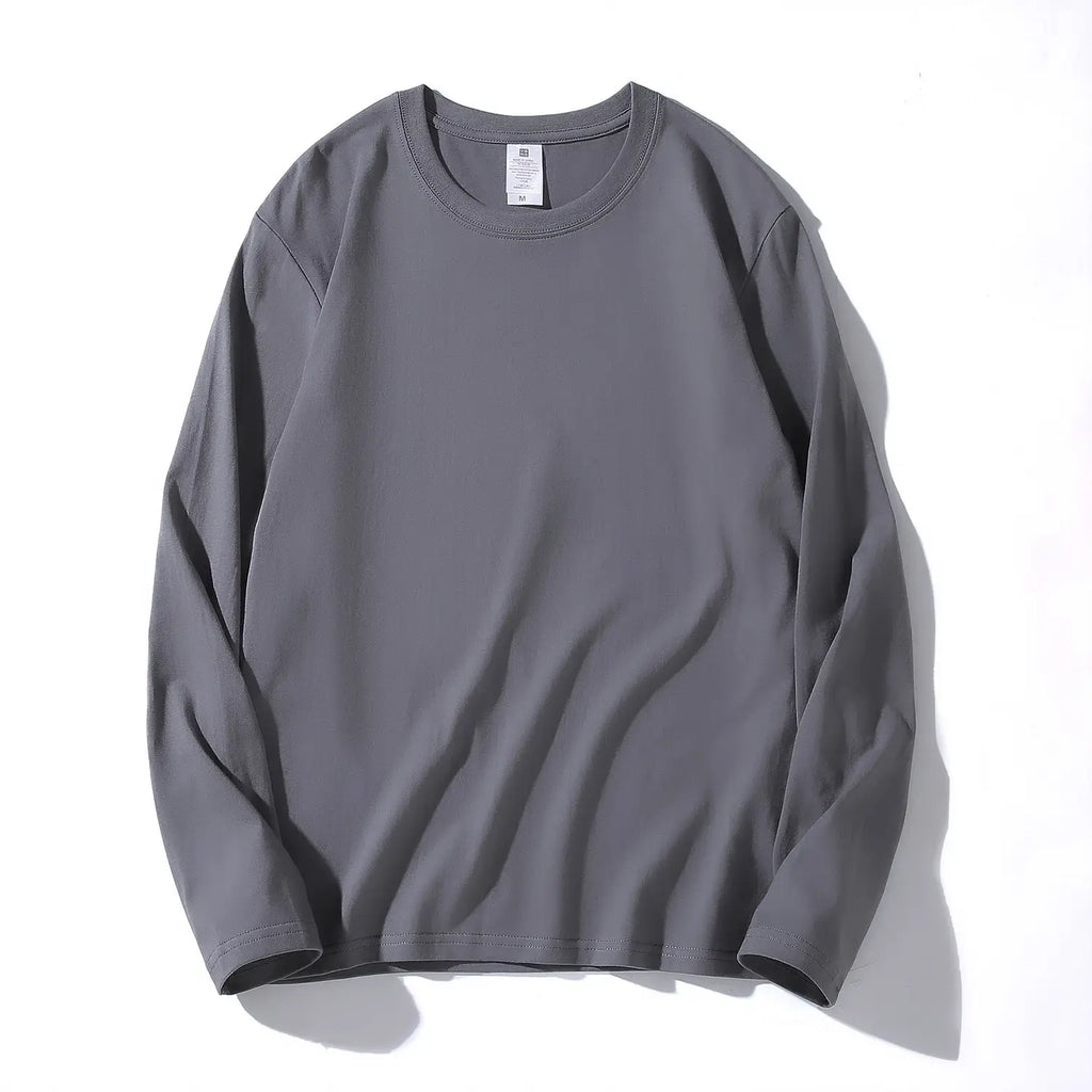 Men Black Cotton Long Sleeve T-Shirt Loose Fit