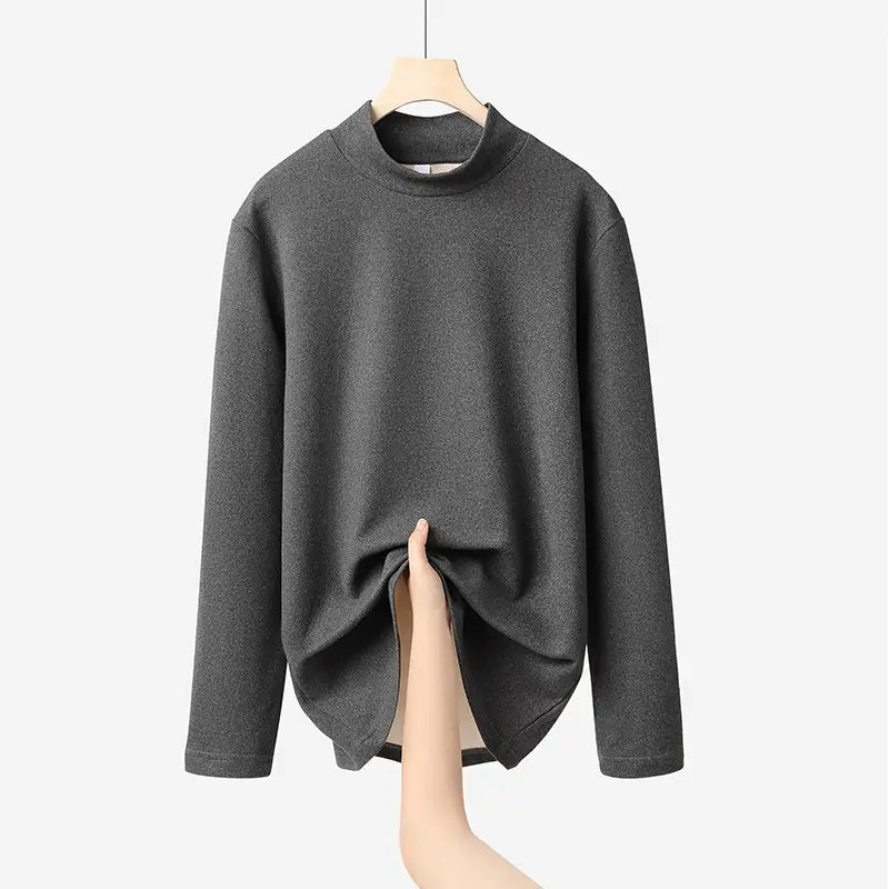 Men Velvet Long Sleeve T-Shirt Black Brown White