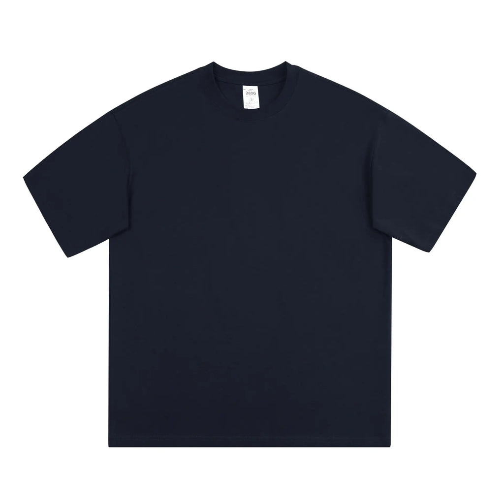 Men's Black Cotton T-Shirt Large Loose Breathable