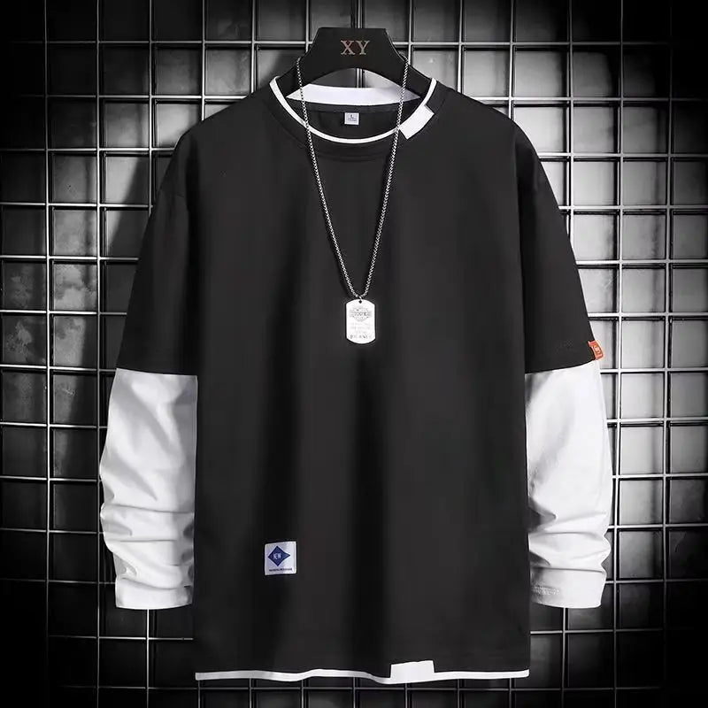 Men's Cream Sweatshirt with Long Sleeve & Neck Band