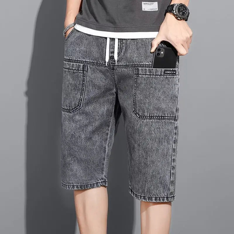 Men Denim Shorts Large Size Loose Fit Summer Wear