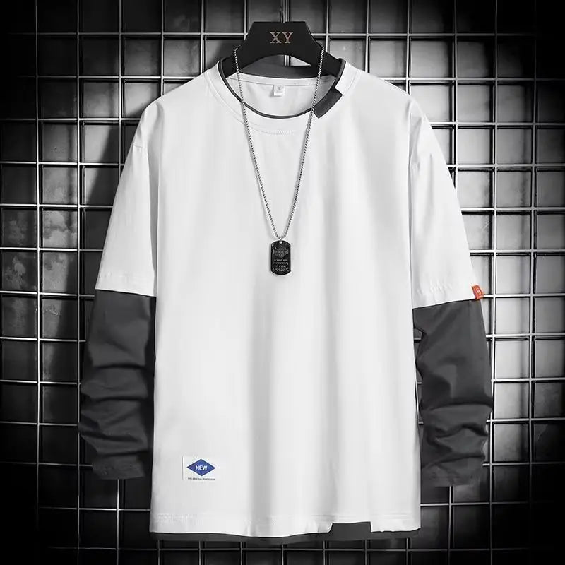 Men's Cream Sweatshirt with Long Sleeve & Neck Band