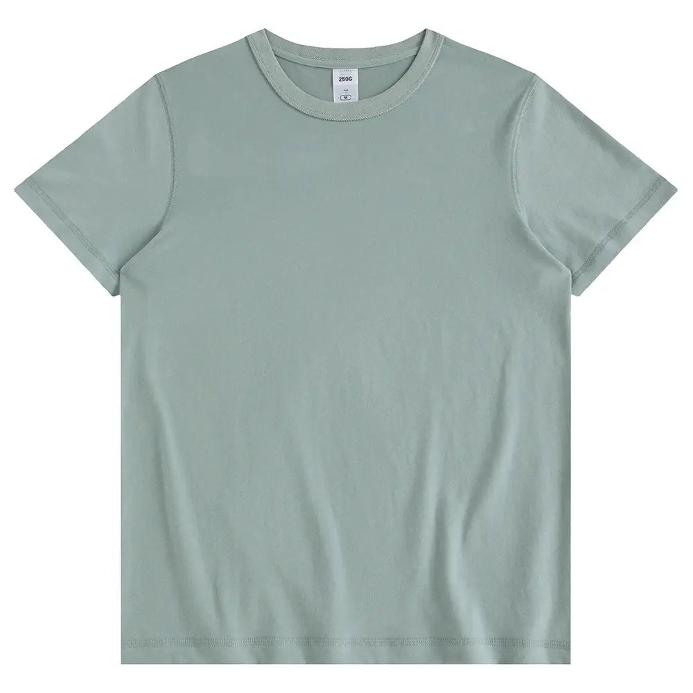 Pure Cotton Men's White Crew Neck T-Shirt 250g