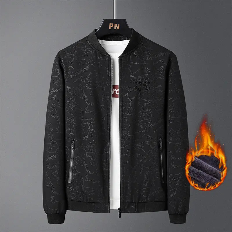 Men's Fleece Lined Jacket Black Fleece Plus Size