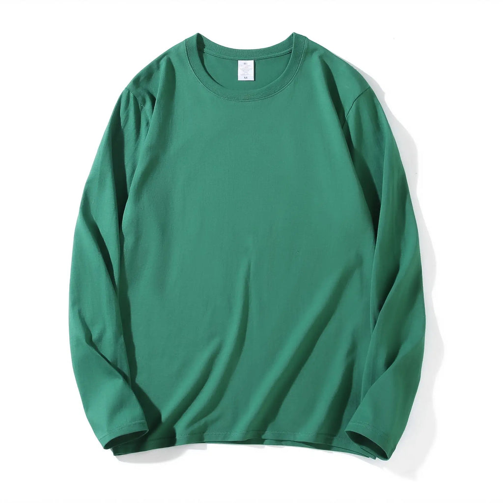 Men Black Cotton Long Sleeve T-Shirt Loose Fit