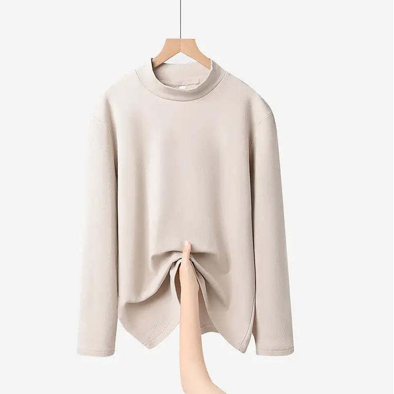 Men Velvet Long Sleeve T-Shirt Black Brown White