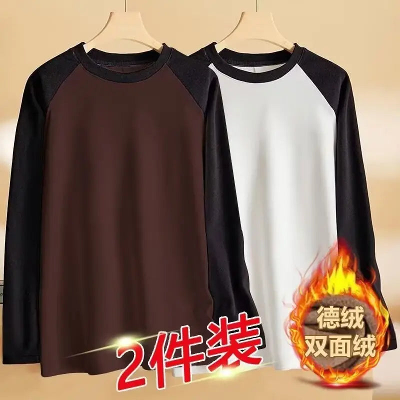 Men's Double-Sided Velvet Raglan Shirt Black Green