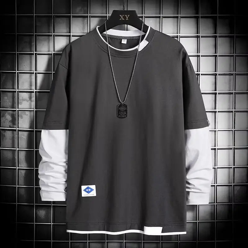 Men's Cream Sweatshirt with Long Sleeve & Neck Band