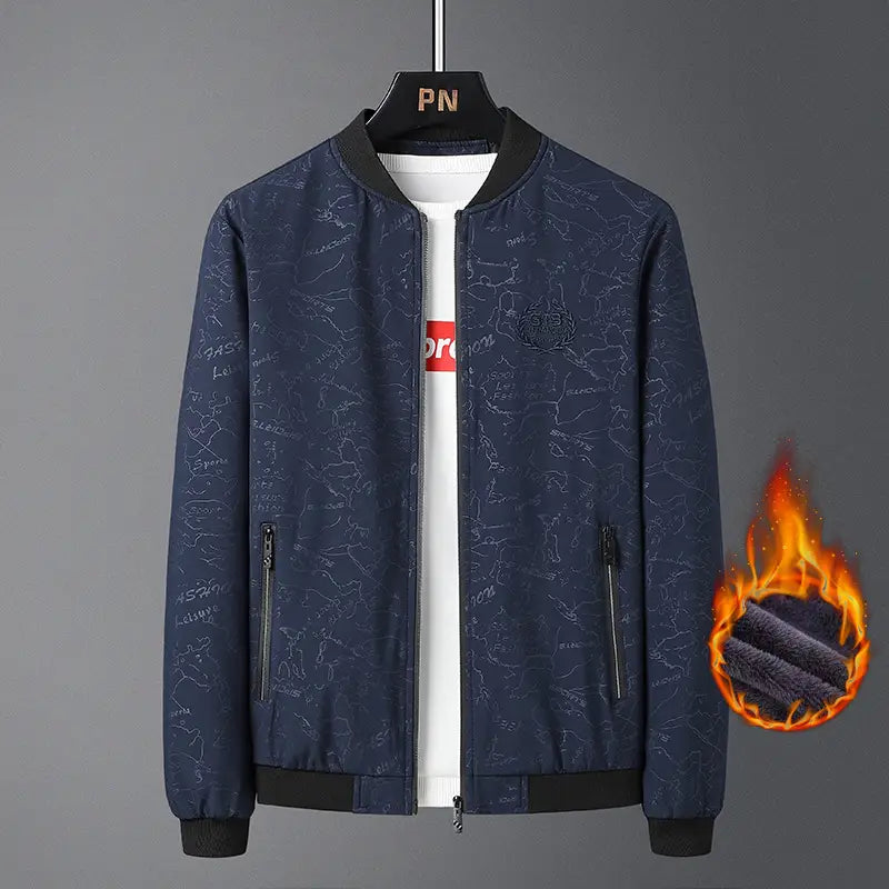Men's Fleece Lined Jacket Black Fleece Plus Size