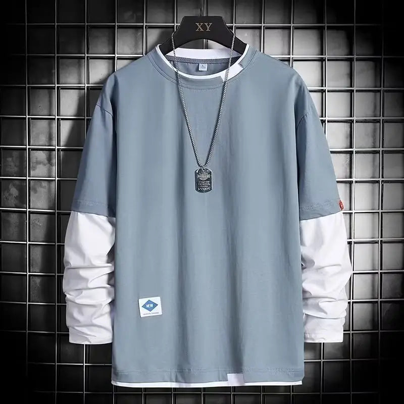 Men's Cream Sweatshirt with Long Sleeve & Neck Band