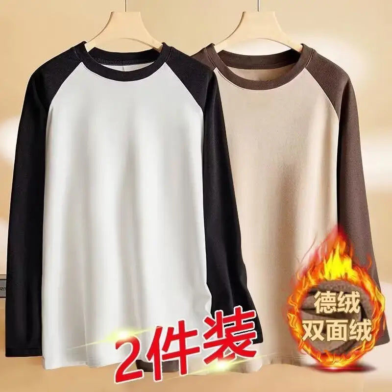 Men's Double-Sided Velvet Raglan Shirt Black Green