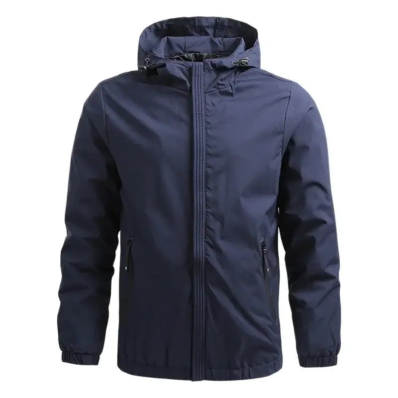 Black Full-Zip Hooded Men's Jacket