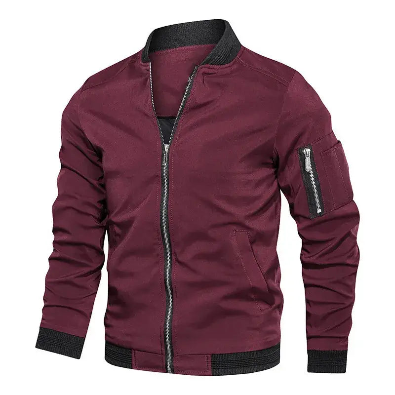 Men's Blue Bomber Jacket Spring Autumn Casual Coat