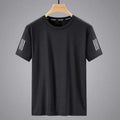 Men Black Ice Silk Mesh T-Shirt Speed Sports Menswear