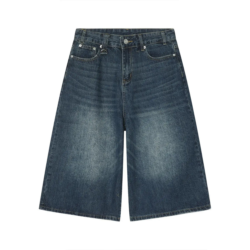 American Style Washed Denim Shorts Men