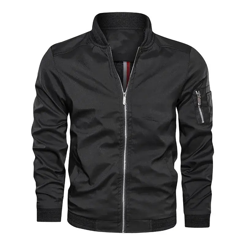 Men's Blue Bomber Jacket Spring Autumn Casual Coat