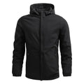 Black Full-Zip Hooded Men's Jacket