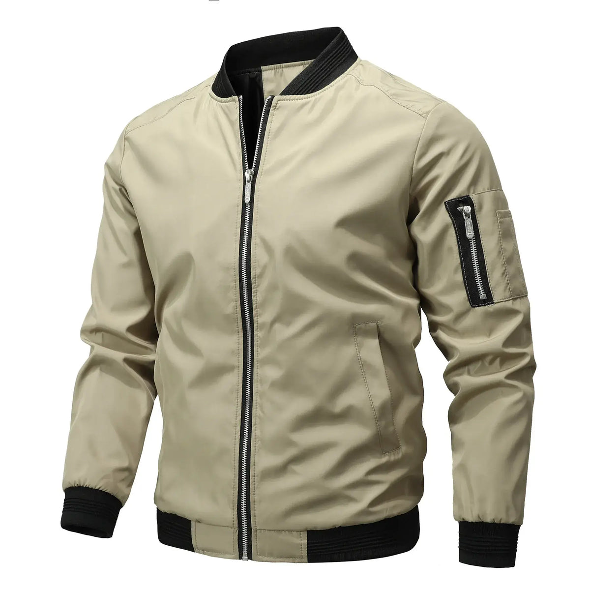 Men's Blue Bomber Jacket Spring Autumn Casual Coat