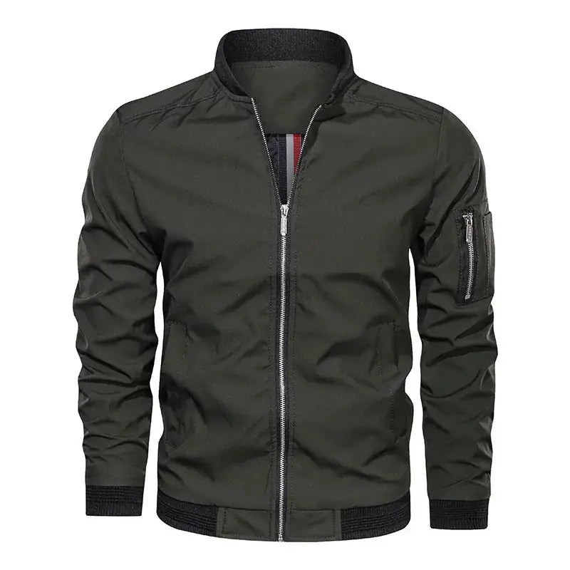 Men's Blue Bomber Jacket Spring Autumn Casual Coat