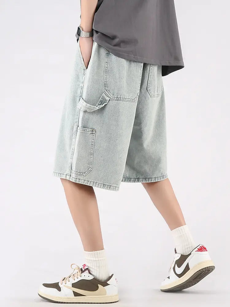 Denim Shorts Men Summer Loose Wide Leg 2023