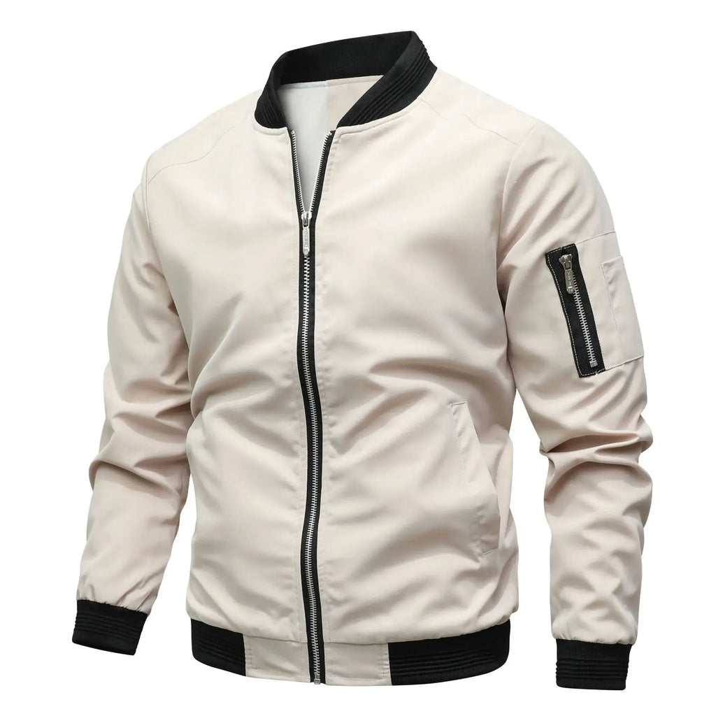 Men's Blue Bomber Jacket Spring Autumn Casual Coat